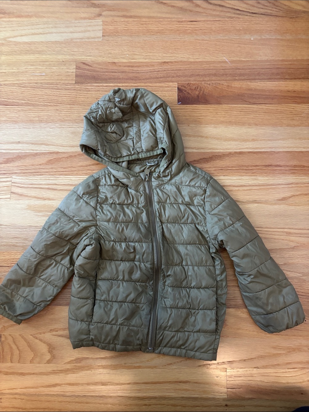 GAP Kids Olive Hooded Lightweight Puffer Jacket